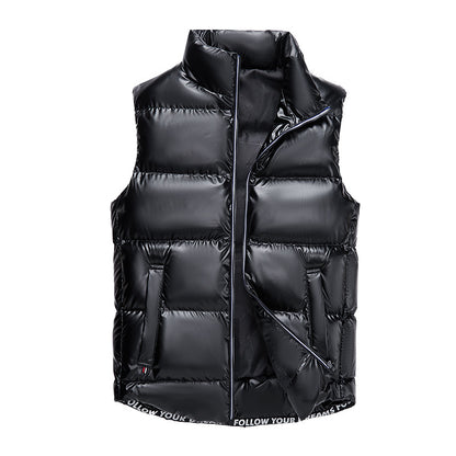 Shiny down cotton vest for men