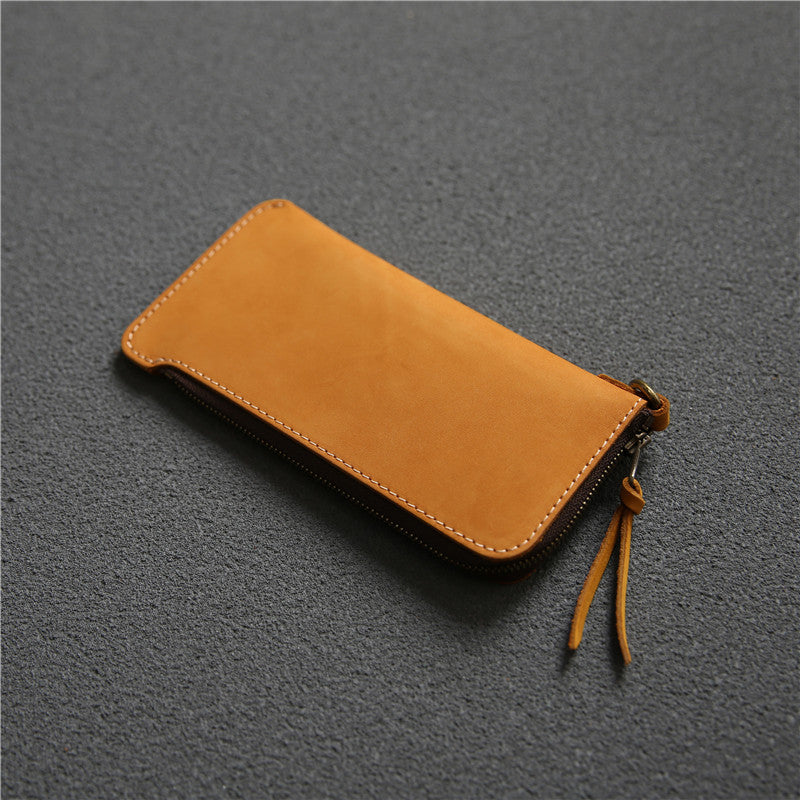 Geldbörse aus Leder mit Gürtel und Reißverschluss