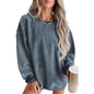 Oversized solid color sweater thread European and American casual style