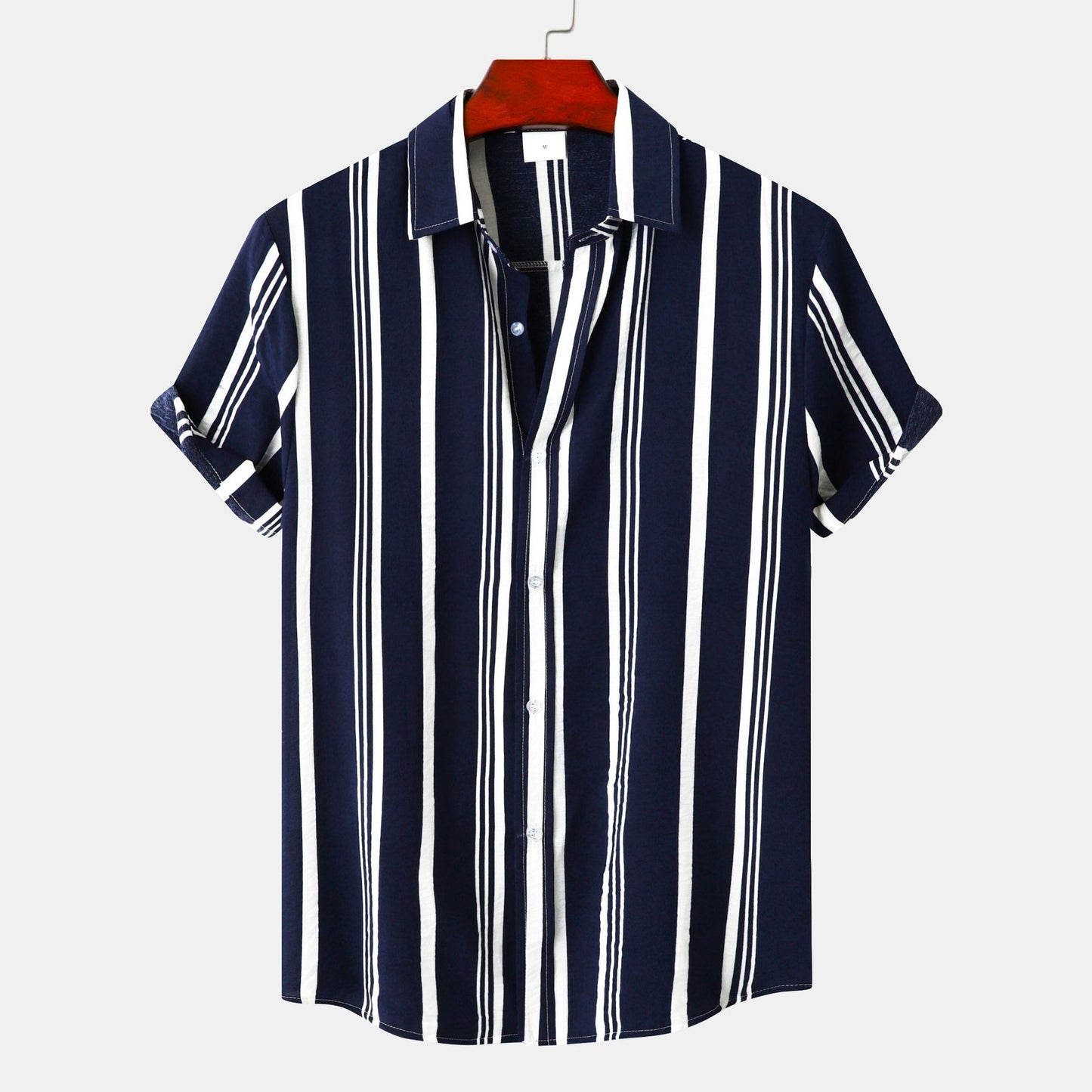 Casual striped printed short sleeve shirt for men