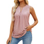 Women's solid color hole V-neck slim vest