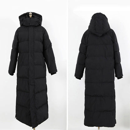 Winter-Langmantel, warm, mit Kapuze, verdickt, Parka-Jacke für Damenbekleidung