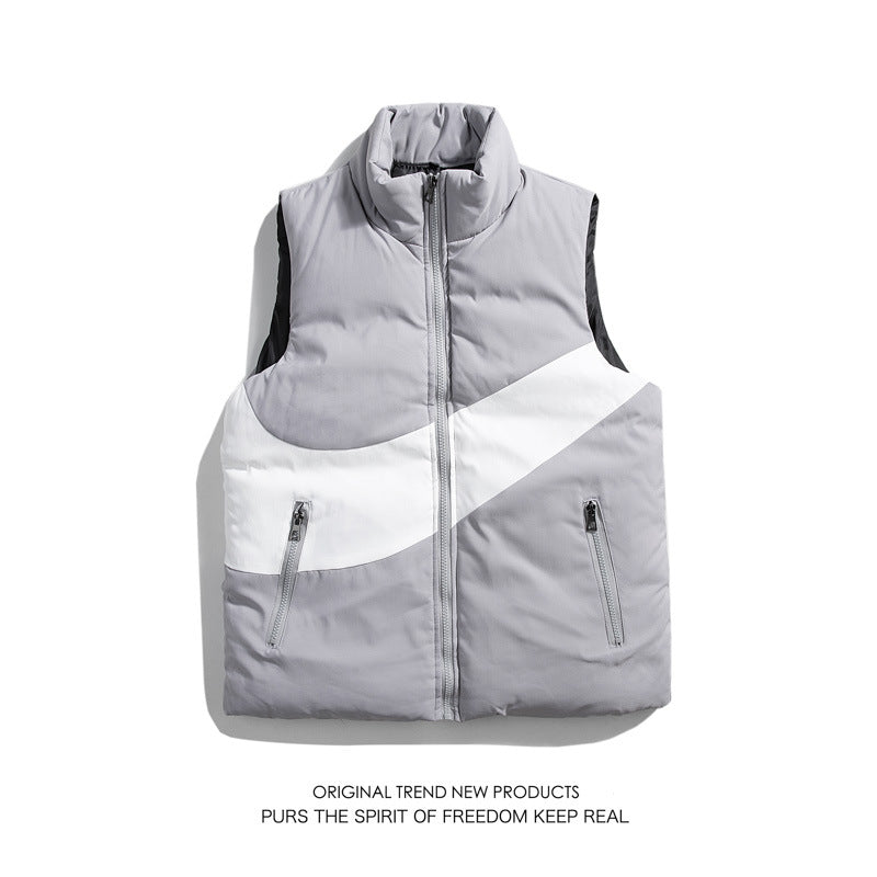 Cotton stand-up collar vest