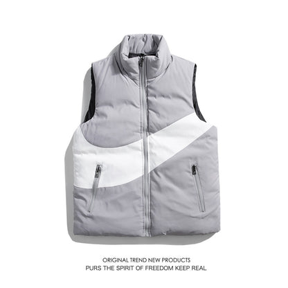 Cotton stand-up collar vest