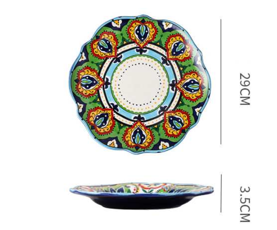 Underglaze ceramic tableware Bohemian household tableware