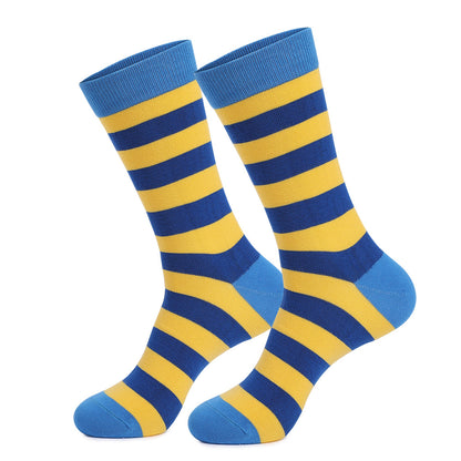 Men's Plus Size Long Striped Cotton Socks