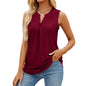 Women's solid color hole V-neck slim vest