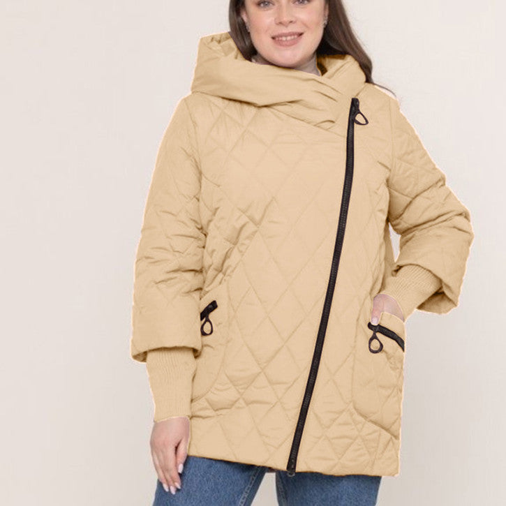 Quilted Cotton Coat for Women Mid-Length Winter Coat