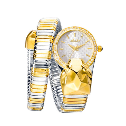 Diamond-studded snake watch in fashion trend for women