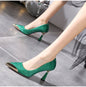 Wine glass pointed toe pumps