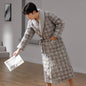 Long sleeve thin quilted pure cotton bathrobe for autumn and winter