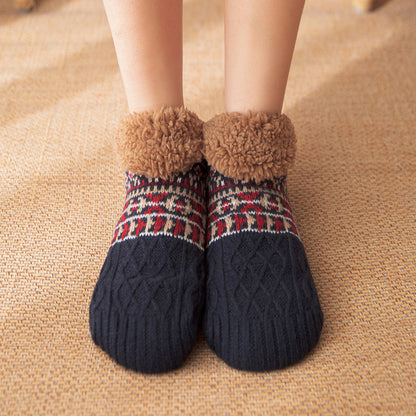 Autumn and winter floor socks home warm women's socks snow non-slip