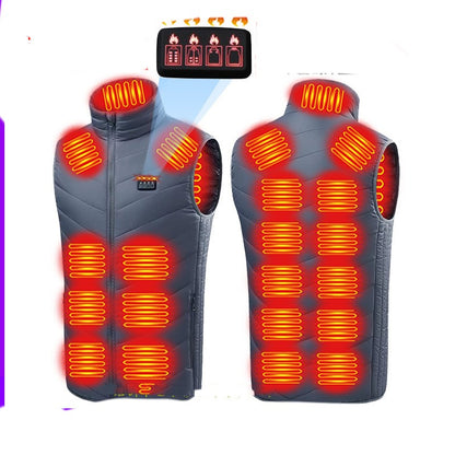 Intelligent self-heating vest with constant temperature USB charging