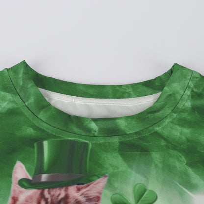 Irish festival theme cute sweater with cats and pet print