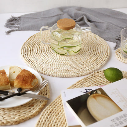 Straw woven tea mat placemat