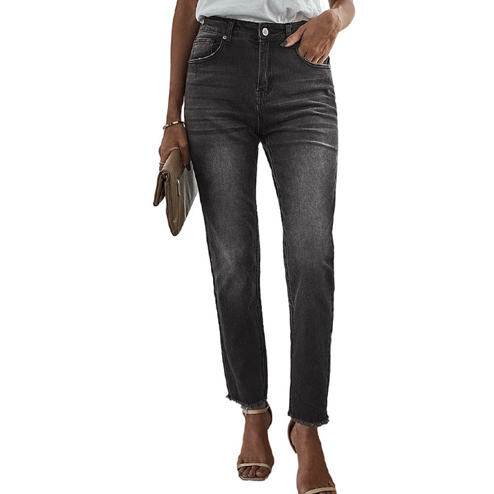 European and American washed jeans for women