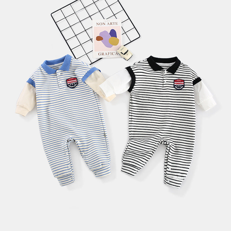 Baby Onesies Gestreifte männliche Baby Neugeborene Kleidung Baby Herbst Kleidung