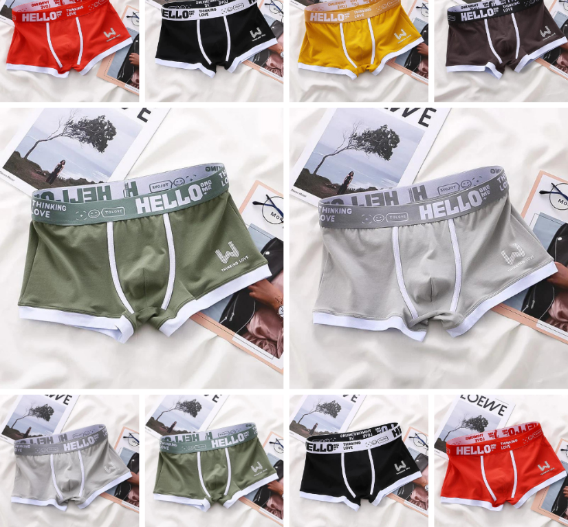 Herren-Boxershorts trendige  atmungsaktive Kontrastfarbe