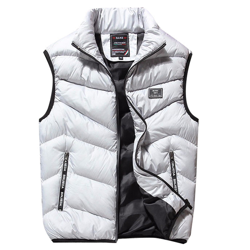 Large new men's down cotton vest for autumn and winter