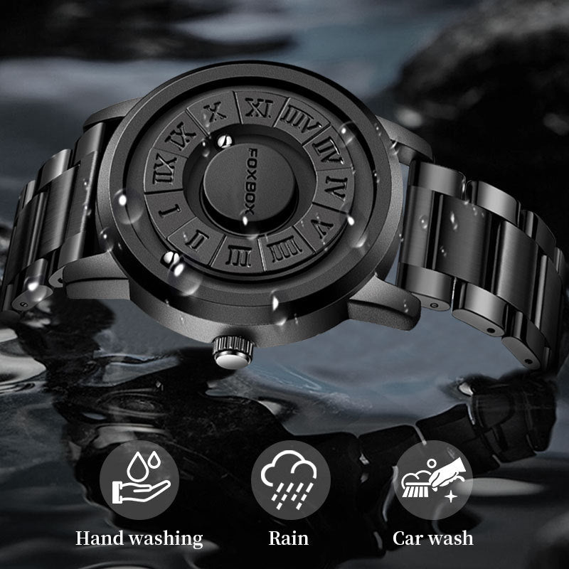 Lige Cool men's magnetic suspension watch black technology creative personality