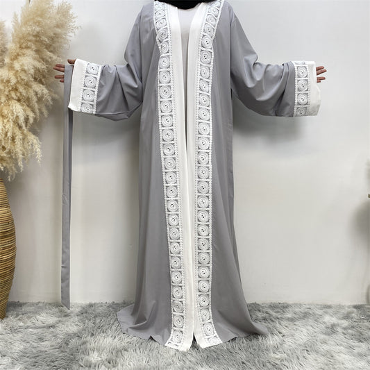 Modische Patchwork Spitze Moslem Robe für Damen