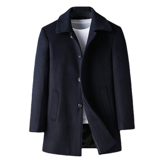 Trench coat mid-length long-sleeved lapel casual jacket in Korean style