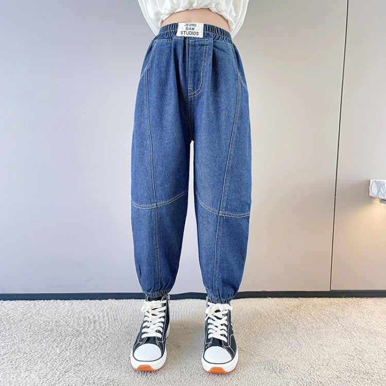 Mädchen-Haremshosen modische Kinder lässige Jeans für große Kinder ausländische Kleidung