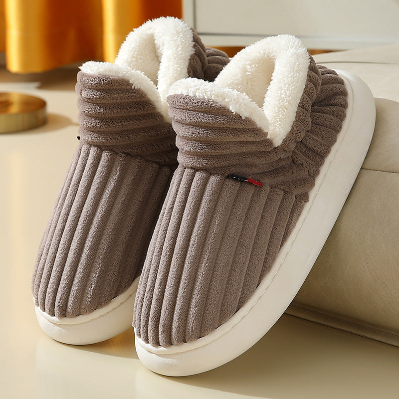 Volle Ferse Wrap Baumwoll schuhe Fleece Ausgekleidet Plattform