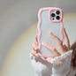 Cell phone case with wavy edge solid color simple candy color