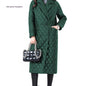 Long thin women's coat with lapels and cotton