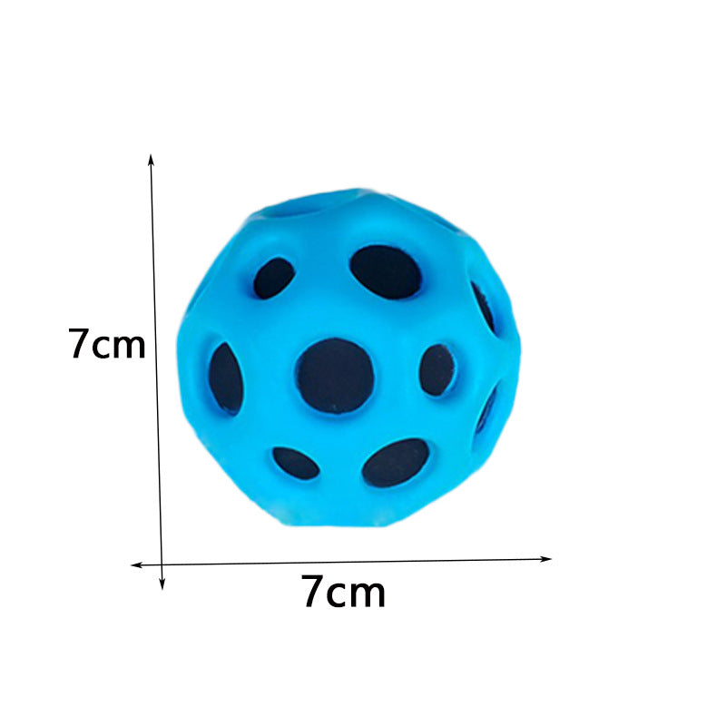 Hole ball soft bouncy ball anti-fall moon shape porous bouncy ball children's toy for indoor and outdoor ergonomic design