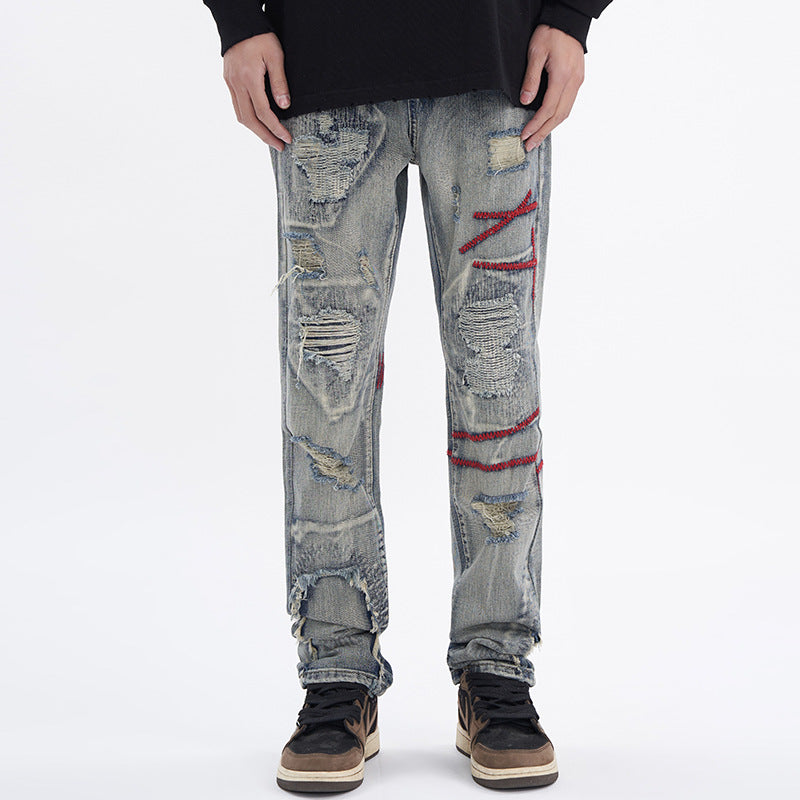 Ripped vintage jeans for men