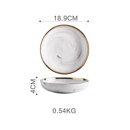 Marble tableware bowls plates rice