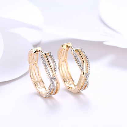 Fashion line-shaped diamond for women earrings