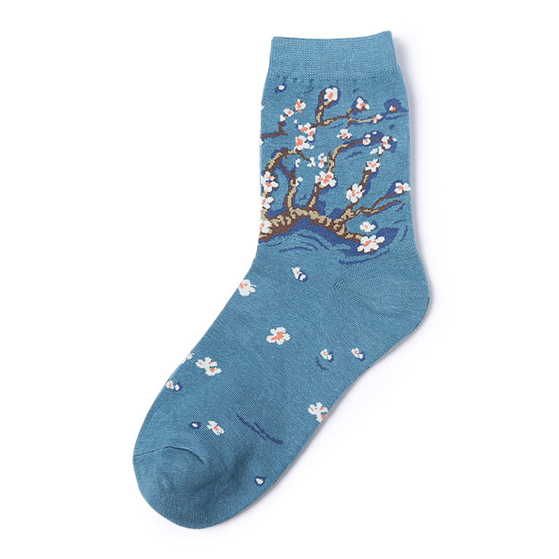 Personalized women's mid-length socks made of pure cotton