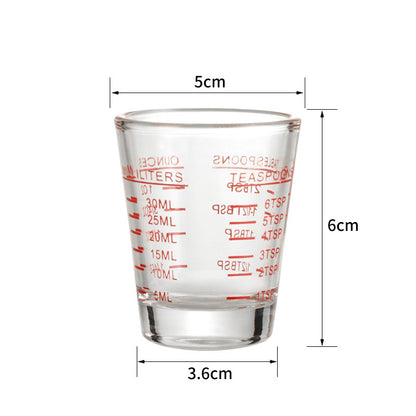 Amerikanische Espressotasse Unzenbecher Glas abgestufter Extraktionsbecher