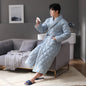 Long sleeve thin quilted pure cotton bathrobe for autumn and winter