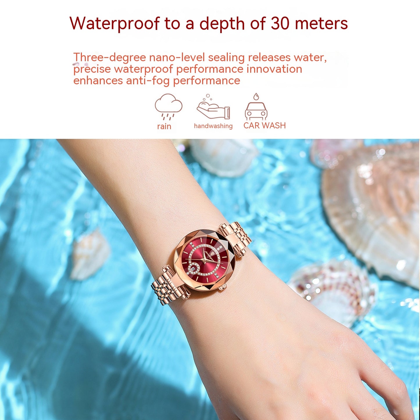 New waterproof ultra-thin fashionable quartz watch for women