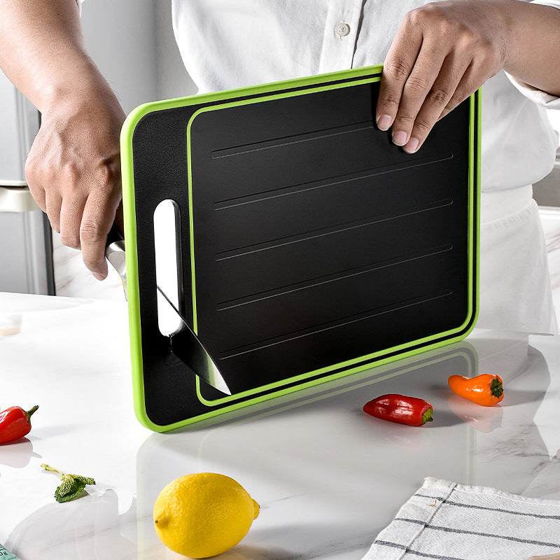 Double-sided cutting board with defrost function Cutting board Kitchen grinding board with knife sharpener