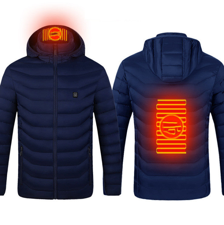 New Heated Jacket Coat USB Electric Jacket Cotton Coat Heating Thermal Clothing Heating Vest Men's Clothing Winter