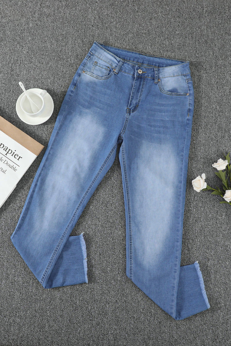 European and American washed jeans for women