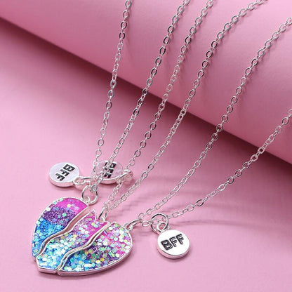 Starry Sky Love Children Good Friend Necklace Cartoon Magnetic Alloy Drop Oil