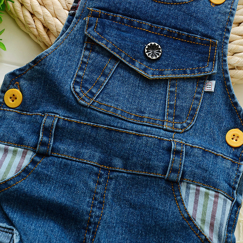 Children's bib jeans for boys and girls