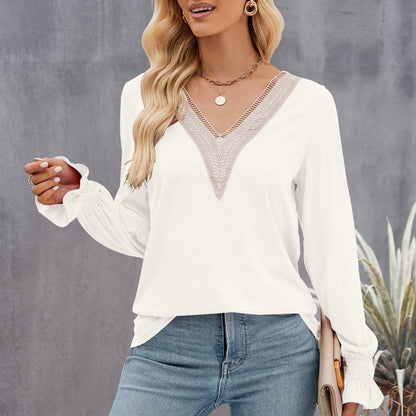 Women's V-neck long sleeve t-shirt