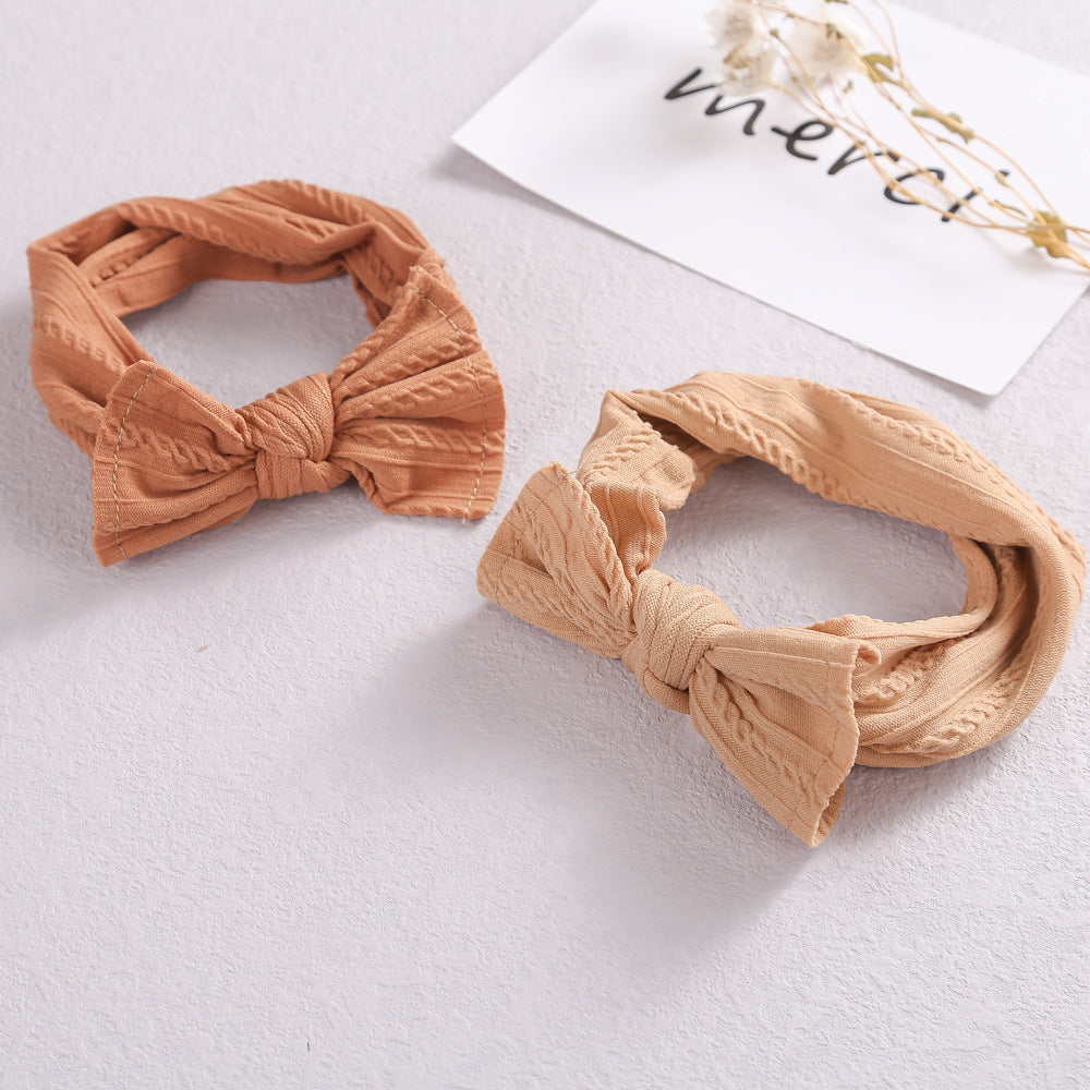 Baby Hair Accessories Elastic Head Band Edge Nylon Bow Headband for Kids