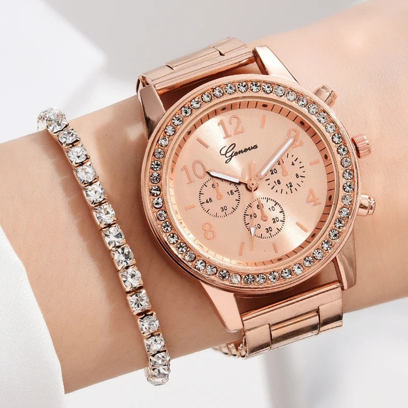 Casual quartz watch suit for women