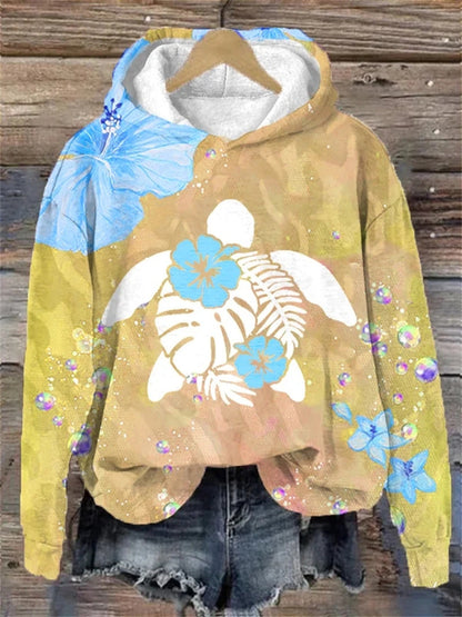 Modischer langärmliger Pullover im europäischen und amerikanischen Stil für Herbst und Winter mit Blumendruck