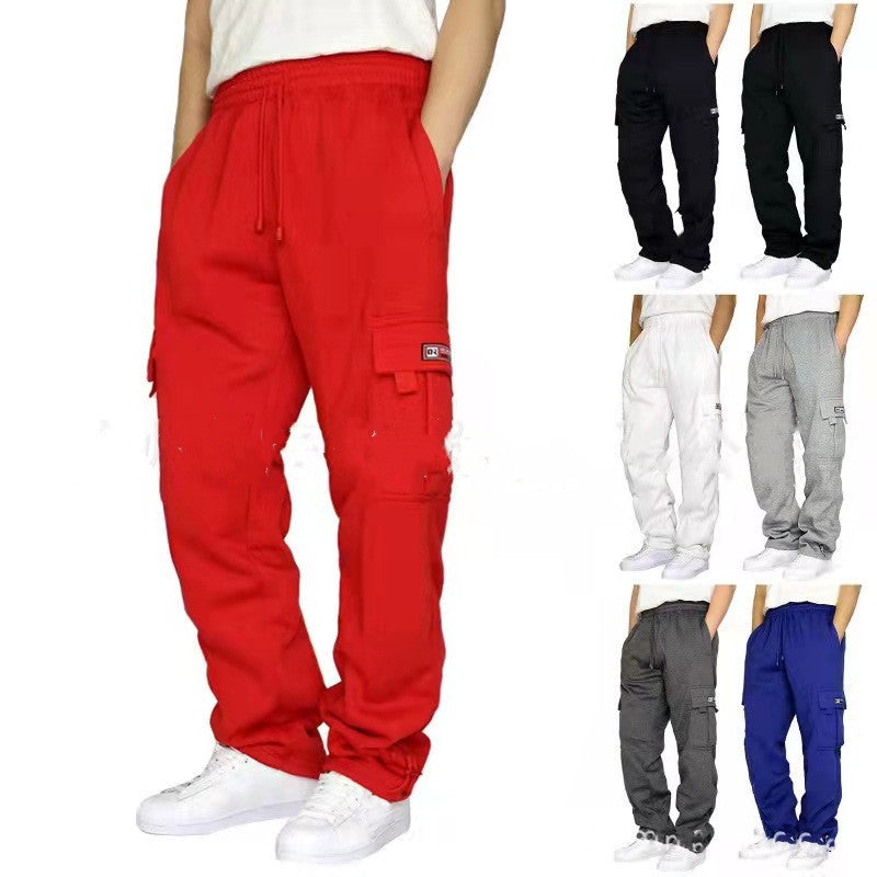 Men Pants Sweatpants Stretch Elastic Waist Jogger Sport Pants Drawstring Trousers Fashion Men Clothing