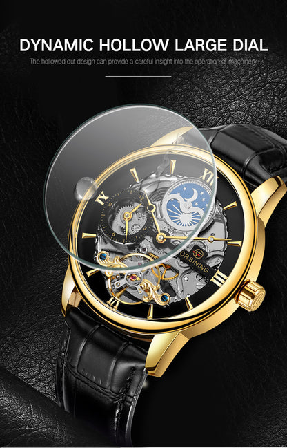 Lässige Hollow Moon automatische mechanische Uhr