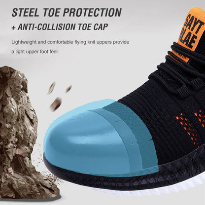 Arbeitssicherheit Schuhe Atmungsaktive Anti-Pannen Turnschuhe Herren Luftpolster Unzerstörbare Stahl kappen Schuhe